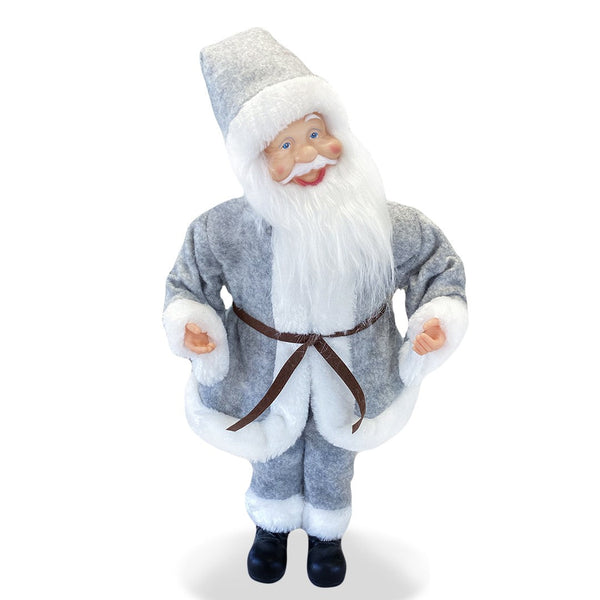 Marionnette Père Noël H45 cm Boîte à Musique avec Sons et Mouvement Gris online