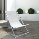 Sedia Sdraio Pieghevole 3 Posizioni in Ferro e Tessuto Oxford Matera Beige