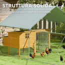 Recinto per Galline da 12 mq 300x400x195 cm per 12-18 Animali con Tetto Impermeabile Mangiatoia e Posatoio Argento  