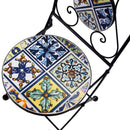 Set da Giardino Tavolo e 4 Sedie in Metallo con Mosaico Trapani Nero