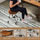 Sgabello da Lavoro a Sella con Ruote 52x53x49-61 cm ad Altezza Regolabile in Metallo Cromato e Poliuretano Marrone      