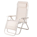 Sedia Gran RelaxImbottita Reclinabile E Richiudibile 65x90x110 cm in Acciaio PVC e Poliestere Avorio Rio Plus      