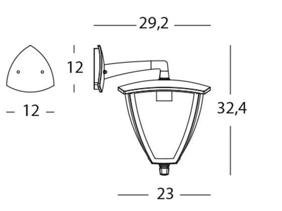 Applique in Basso da Esterno E27 in Alluminio Sovil Grigio