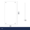 Pannello Fonoassorbente da Parete con Fori 120x50 cm Kit di 4 distanziali Coprivite Gold Finitura Antracite    