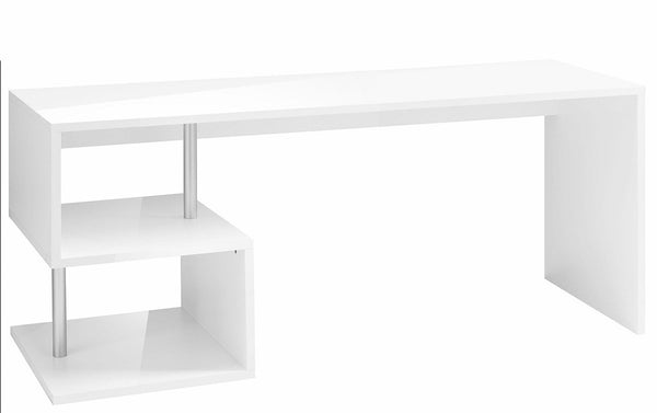 Scrivania con 2 Ripiani 180x60x77,5 cm Esse Bianco Lucido online