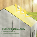 Copertura Serra da Giardino 140x73x190 cm con Porta a Cerniera e Finestre in PE Bianco      