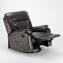 Poltrona Relax Reclinabile Manuale 90x74x130 cm in Similpelle Grigio Scuro