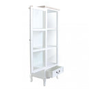 Vetrina Cuore 50x37x141 h cm in Legno di paulownia Bianco