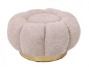 Pouf Ø 65x35 cm Florel in Bouclè Rosa Antico