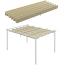 Copertura per Gazebo Pergola 4x3 m con 10 Fori di Drenaggio in Poliestere Traspirante Beige   
