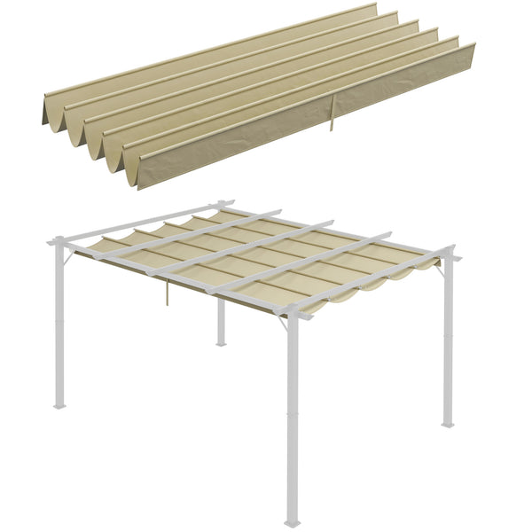 Copertura per Gazebo Pergola 4x3 m con 10 Fori di Drenaggio in Poliestere Traspirante Beige acquista