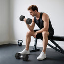 Set di Manubri da 2x20 kg con Impugnatura Antiscivolo in Metallo Nero      