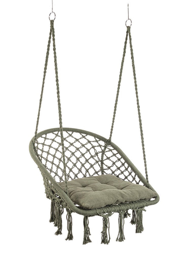 Amaca Sedia Sospesa da Giardino 88x69x130 cm in Poli-Cotone Javier Verde prezzo