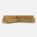 Divano Angolare 7 Posti 286x286x85 cm Sakar in Tessuto Ocra
