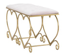 Panca Heart Rosa 105x37,5x51,5 cm in Ferro e MDF e Spugna e Poliestere Oro e Rosa