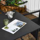 Set Tavolo e 6 Sedie da Giardino con Cuscini in Acciaio Rattan PE Nero e Beige