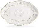 Piatto Ovale 24x17 cm Traforato in Porcellana Kaleidos Charme Filo Oro