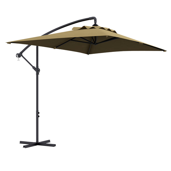 prezzo Ombrellone da Giardino Decentrato 294x193 cm con Base a Croce Marrone