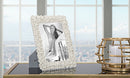 Cornice Floty Glam 21,5x2x26,5 cm in Poliresina e Vetro Oro e Bianco