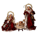 Natività tessuto bordeaux con re magi cm xh35,5
