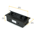 Multipresa Atom per Scrivania in Alluminio e Plastica Emuca Nero