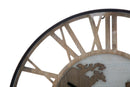 Orologio da Muro World Class Ø60x6 cm MDF e in Ferro Marrone