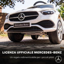 Macchina Cavalcabile per Bambini 1-3 Anni Mercedes-Benz 83x40x90 cm con Barriera e Volante in PP Bianco      