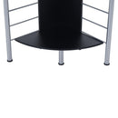 Scrivania da Ufficio ad Angolo Porta PC in MDF e Ferro 113x65x158 cm  Nera