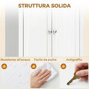 Mobile Bagno Alto da Terra 60x30x170 cm con Ripiani Regolabili in MDF e Metallo      