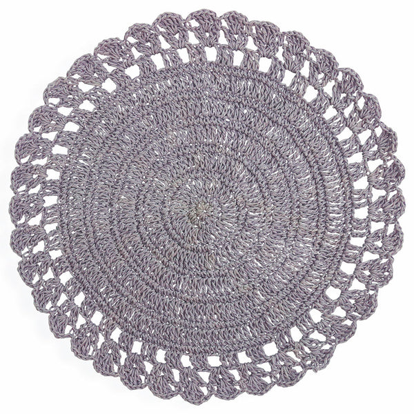 online Lot de 6 sets de table ronds en raphia Villa d'Este Crochet Lilla