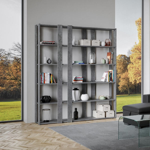 Libreria Moderna 5 Ripiani 178x36x204 cm in nobilitato Grigio sconto
