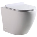 Coppia di Sanitari WC e Bidet a Terra Filo Muro in Ceramica 37,8x56,5x41cm Bianco