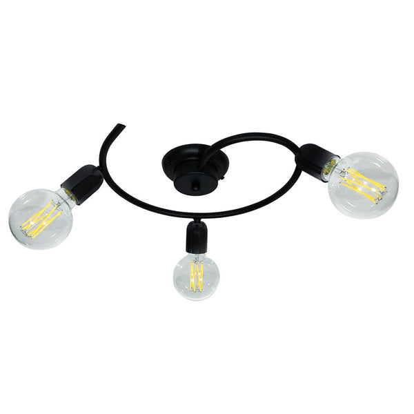 Plafonnier 3xE27 Cadre Peint Noir E-Energy Daniela sconto
