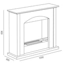 Camino a Bioetanolo da Pavimento 100x30x88 cm 2500W 1,9L Firenze Bianco 