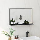Specchio Bagno da Parete 60x12x40 cm con Mensola in Truciolato Nero   