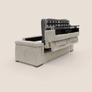 Divano Letto 3 Posti 240x100x95 cm in Tessuto Panna