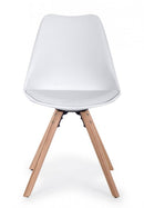 Set 4 Sedie 54x49x83,5 cm in Similpelle Bianco