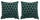 Lot de 2 coussins décoratifs 43x43x6 cm en Polyester VdE Tivoli 1996 Triangles Vert