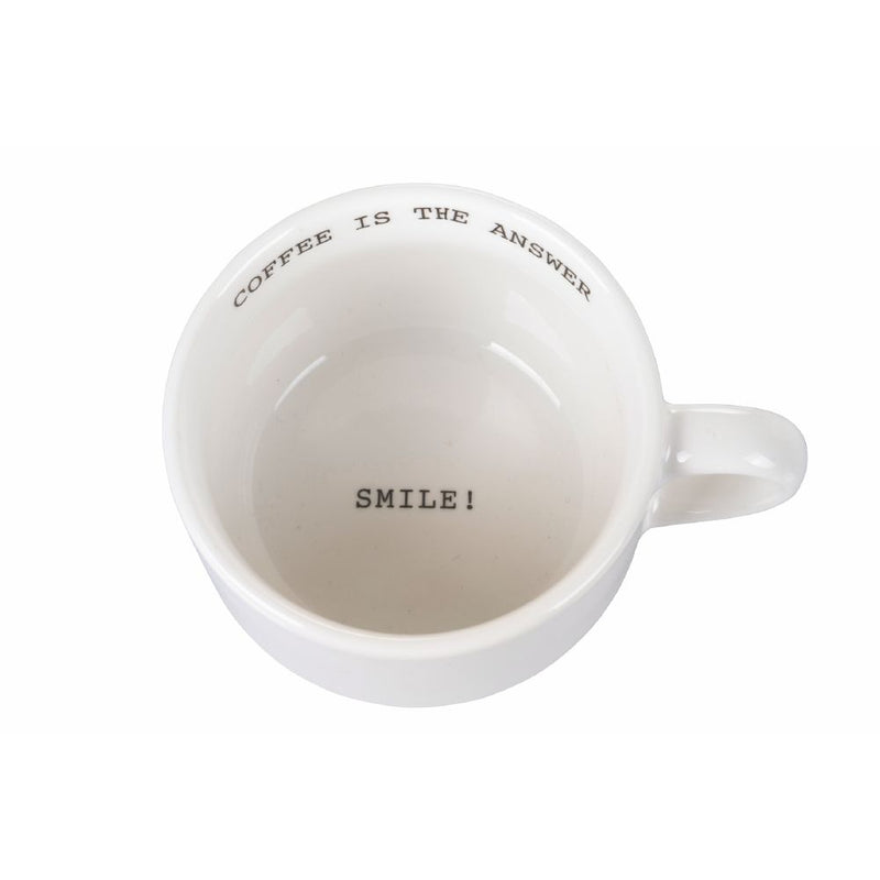 Set 6 Tazzine da Caffè Ø6,5x9x4,5 cm in Bone China VdE Tivoli 1996 Coffee is the answer