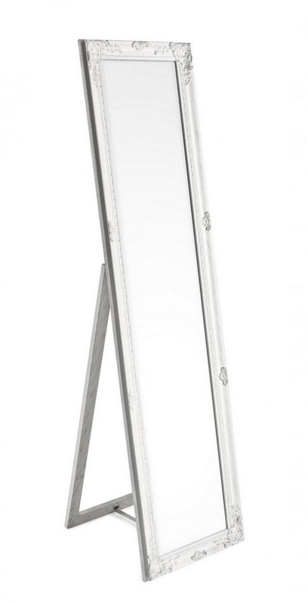 Miroir Miro avec cadre en bois blanc 40x160 sconto