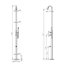 Doccia da Giardino 228x18x17,5 cm con Soffione Lavapiedi e Doccetta Sined Stintino Inox