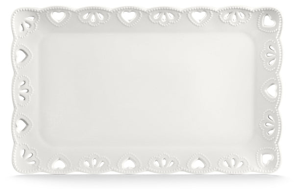 Plateau Rectangulaire Perforé 35x22 cm en Porcelaine Kaleidos Juliet Blanc sconto