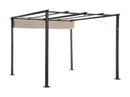 Pergola Gazebo da Giardino 3x3m Telo in Poliuretano con Apertura e Chiusura Scorrevole Taddei Suq
