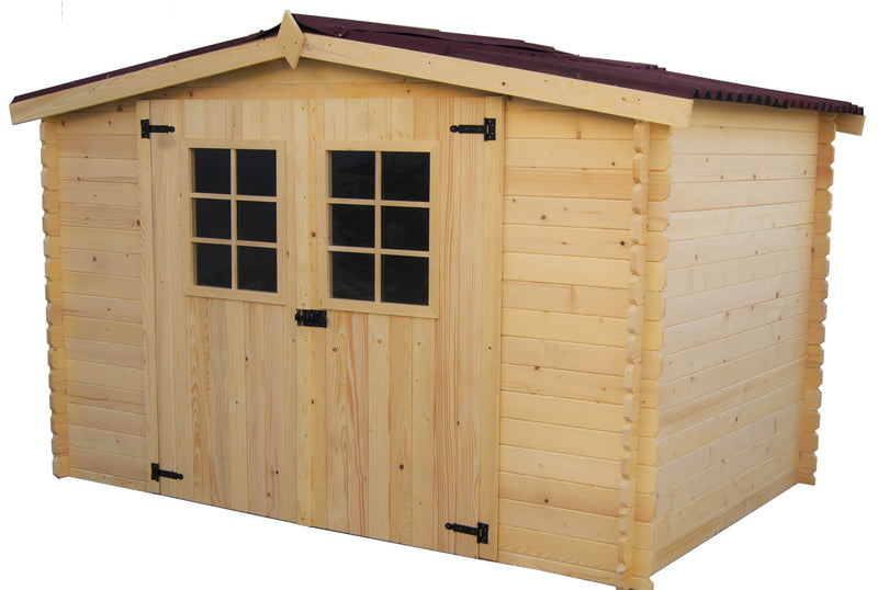 Casetta Box da Giardino 3x1,85 m Senza Pavimento in Legno Picea Massello 20mm Alpina