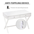 Scrivania con 2 Cassetti 106x55x75 cm in MDF Bianco