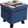 Pouf Contenitore Sgabello Multiuso in Tessuto Blu