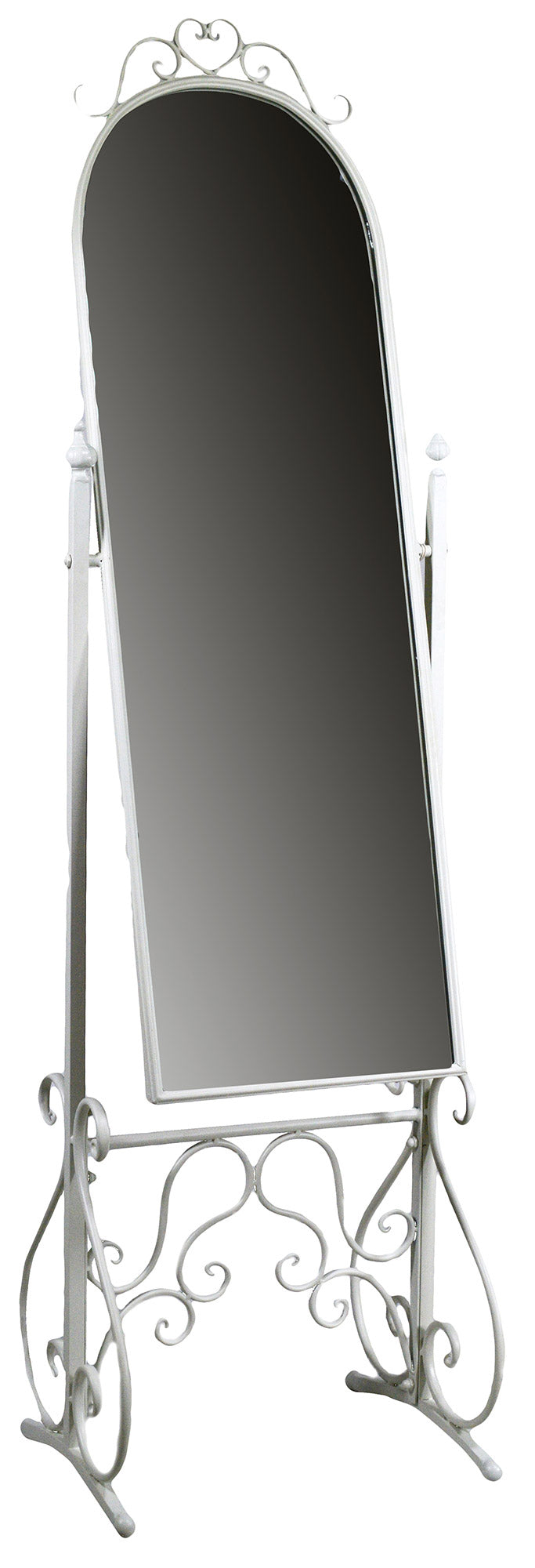 Specchio da Pavimento in Metallo Bianco