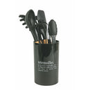 Set Utensili da Cucina 8 Pezzi  in Silicone e Legno VdE Tivoli 1996 Nero
