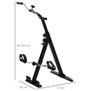 Cyclette per Riabilitazione Gambe e Braccia Design Pieghevole con Schermo LCD in Acciaio Nero  