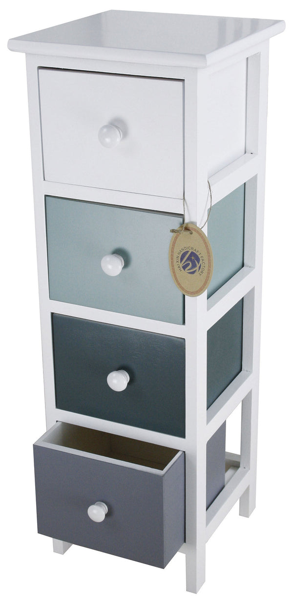 acquista Commode 4 Tiroirs en Bois Massif 25x25x71 cm Fumer Rosy